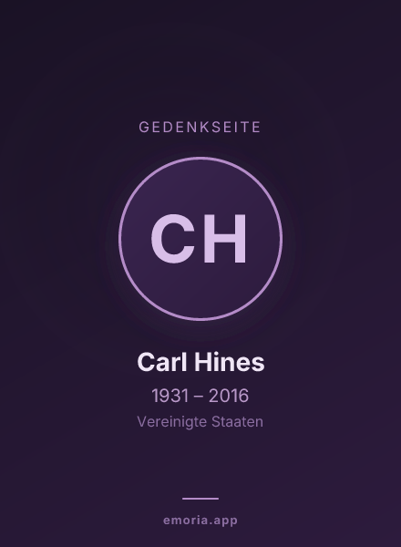 Gedenkportrait von Carl Hines