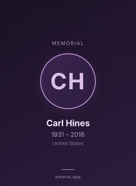 Memorial portrait of Carl Hines