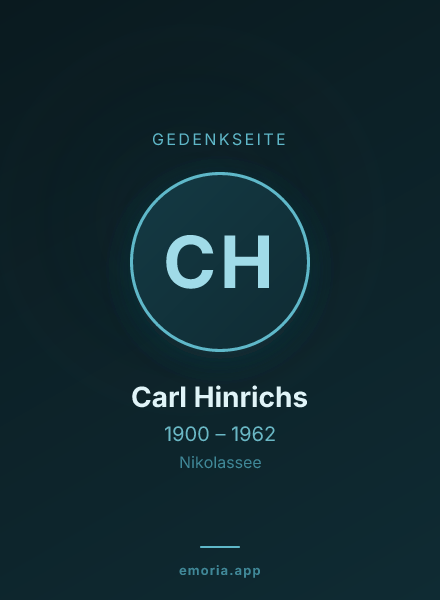 Gedenkportrait von Carl Hinrichs