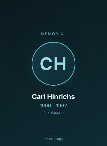 Memorial portrait of Carl Hinrichs