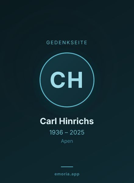 Gedenkportrait von Carl Hinrichs