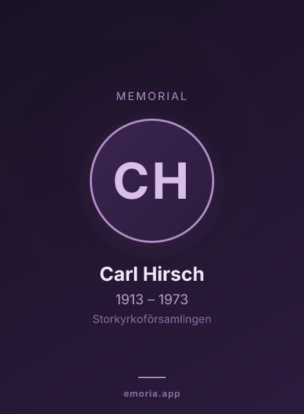 Memorial portrait of Carl Hirsch