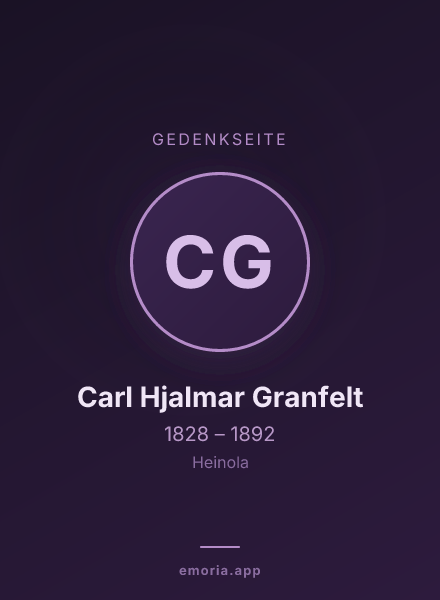 Gedenkportrait von Carl Hjalmar Granfelt