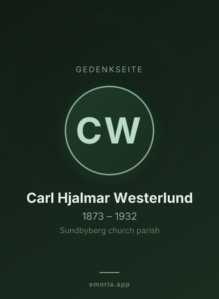 Gedenkportrait von Carl Hjalmar Westerlund