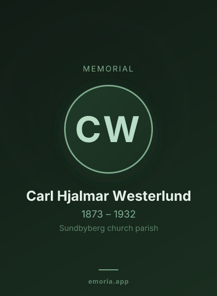 Memorial portrait of Carl Hjalmar Westerlund