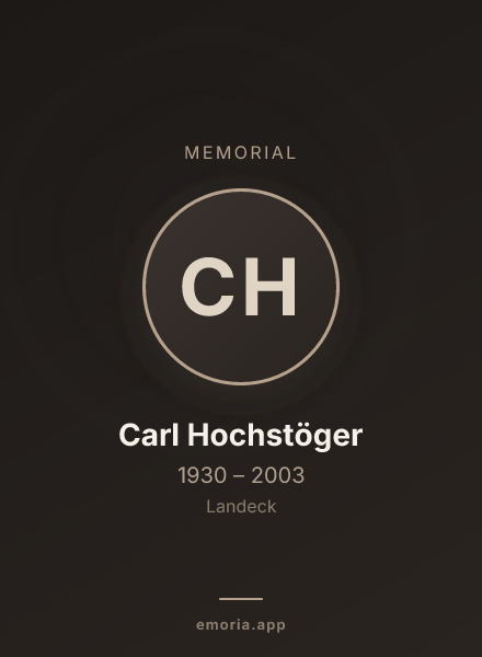 Memorial portrait of Carl Hochstöger