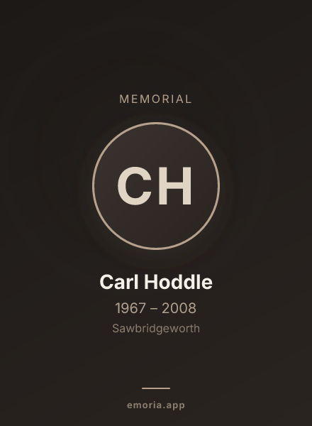 Memorial portrait of Carl Hoddle