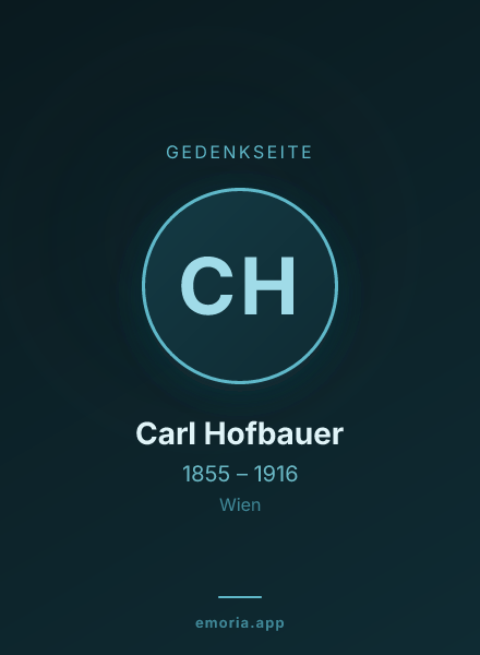 Gedenkportrait von Carl Hofbauer