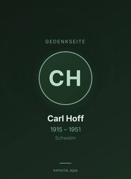 Gedenkportrait von Carl Hoff