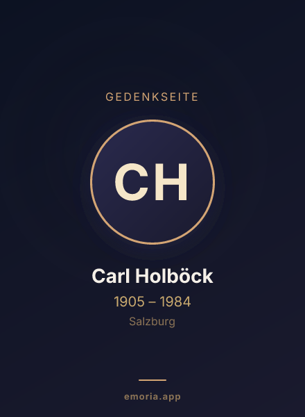 Gedenkportrait von Carl Holböck