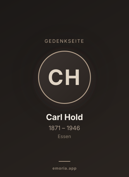 Gedenkportrait von Carl Hold