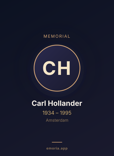 Memorial portrait of Carl Hollander