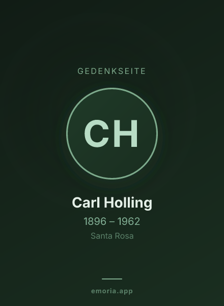 Gedenkportrait von Carl Holling