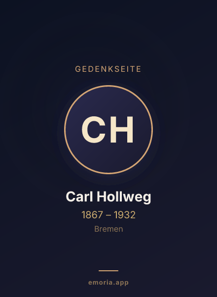 Gedenkportrait von Carl Hollweg