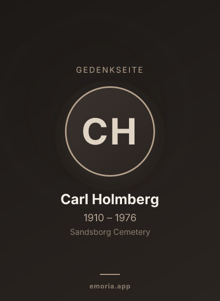 Gedenkportrait von Carl Holmberg