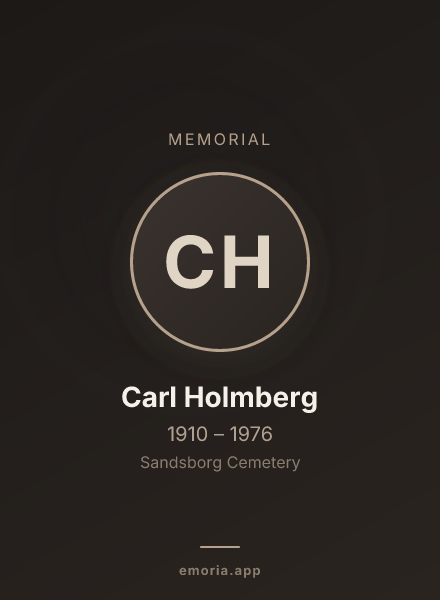 Memorial portrait of Carl Holmberg