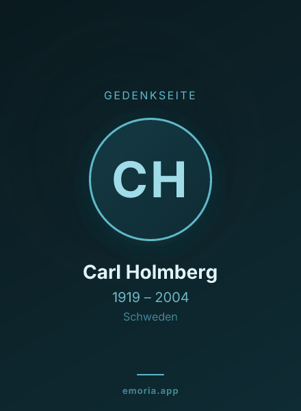 Gedenkportrait von Carl Holmberg