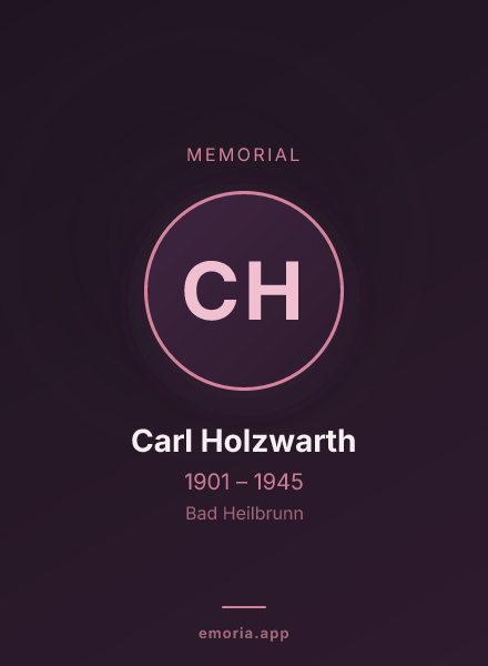Memorial portrait of Carl Holzwarth