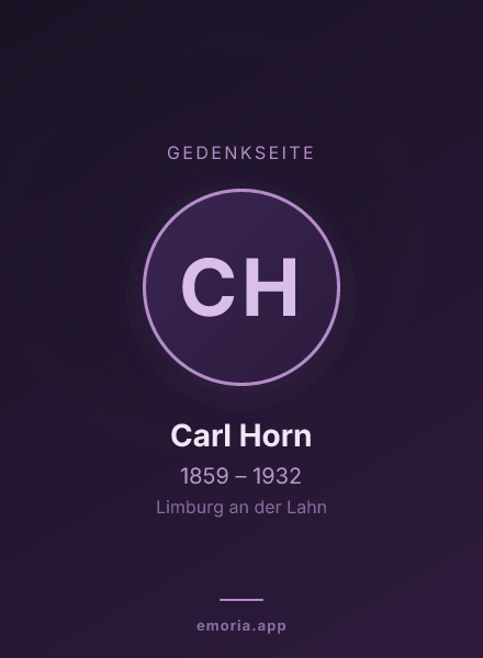 Gedenkportrait von Carl Horn