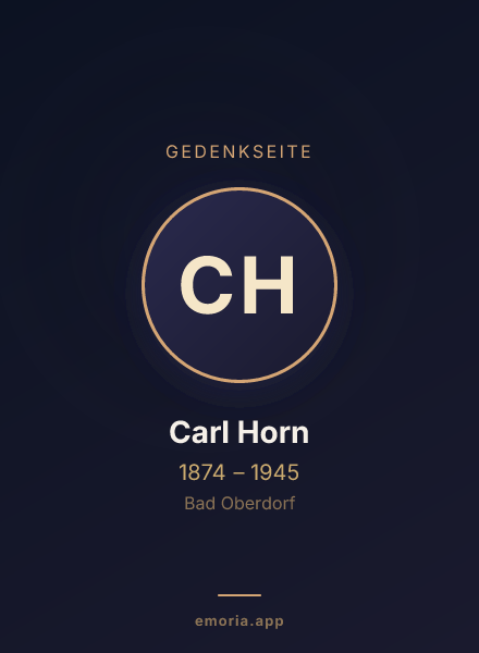 Gedenkportrait von Carl Horn