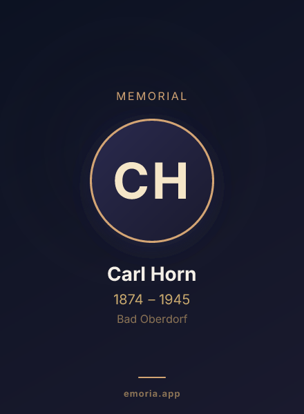 Memorial portrait of Carl Horn