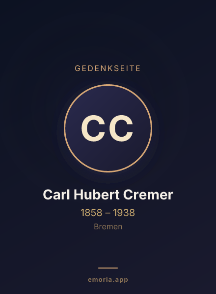 Gedenkportrait von Carl Hubert Cremer