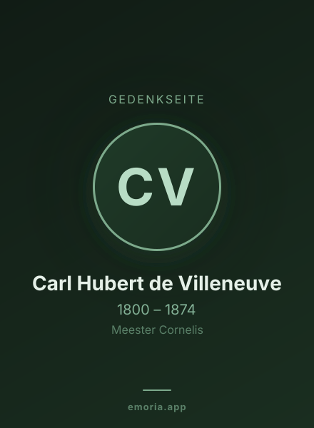 Gedenkportrait von Carl Hubert de Villeneuve