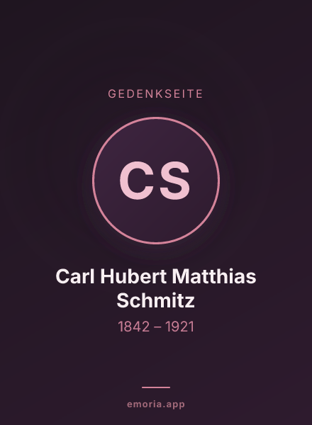 Gedenkportrait von Carl Hubert Matthias Schmitz