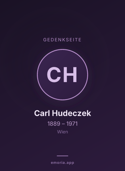 Gedenkportrait von Carl Hudeczek