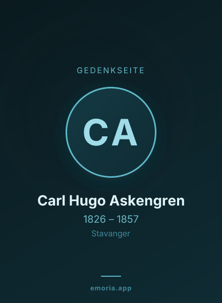 Gedenkportrait von Carl Hugo Askengren