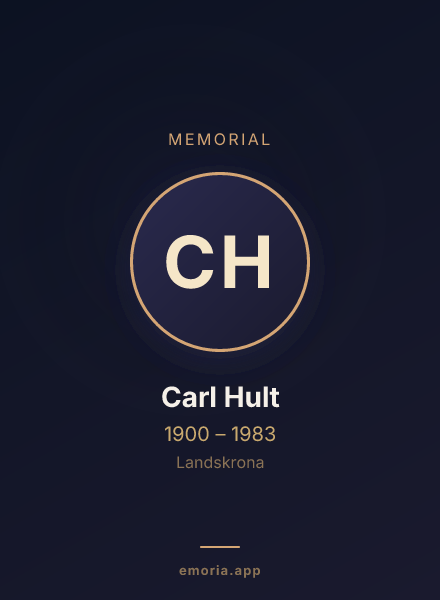 Memorial portrait of Carl Hult