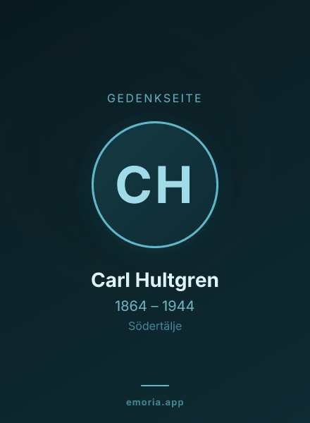 Gedenkportrait von Carl Hultgren