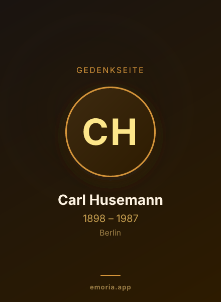 Gedenkportrait von Carl Husemann