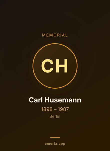 Memorial portrait of Carl Husemann