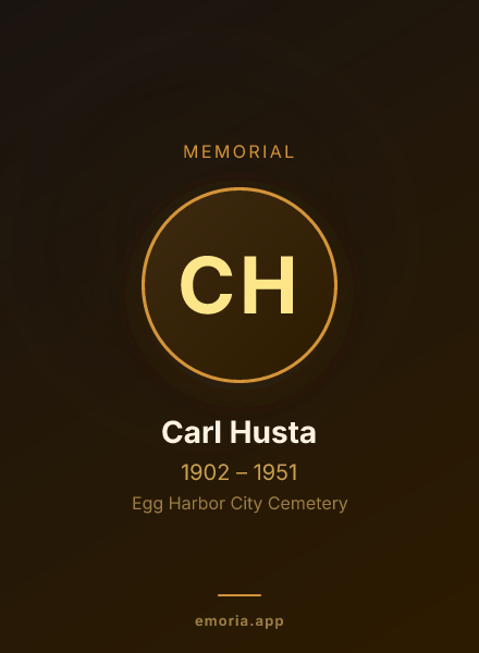 Memorial portrait of Carl Husta