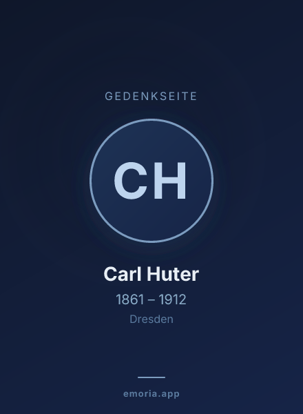Gedenkportrait von Carl Huter