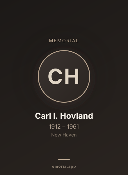 Memorial portrait of Carl I. Hovland