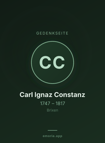 Gedenkportrait von Carl Ignaz Constanz