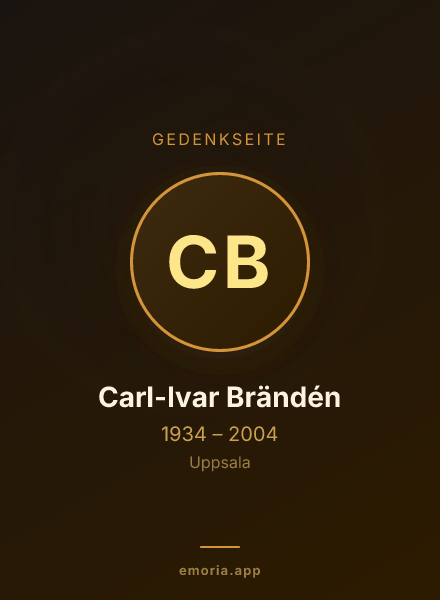 Gedenkportrait von Carl-Ivar Brändén