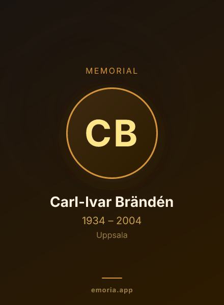 Memorial portrait of Carl-Ivar Brändén