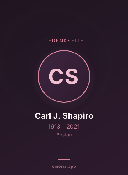 Gedenkportrait von Carl J. Shapiro