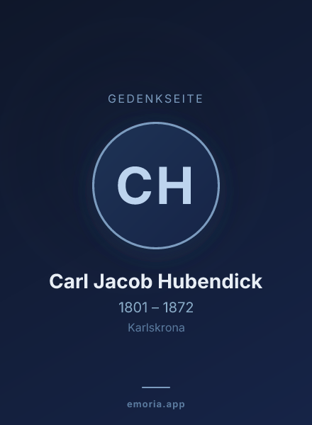 Gedenkportrait von Carl Jacob Hubendick