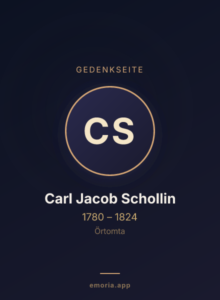 Gedenkportrait von Carl Jacob Schollin