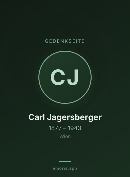Gedenkportrait von Carl Jagersberger