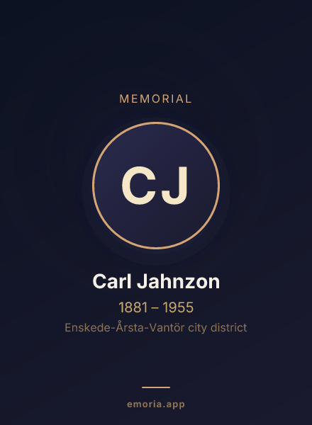 Memorial portrait of Carl Jahnzon