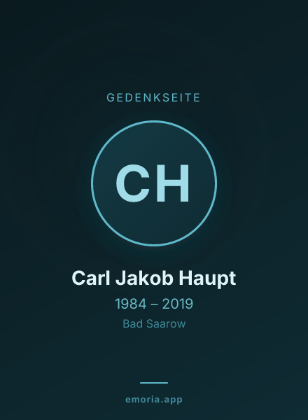 Gedenkportrait von Carl Jakob Haupt