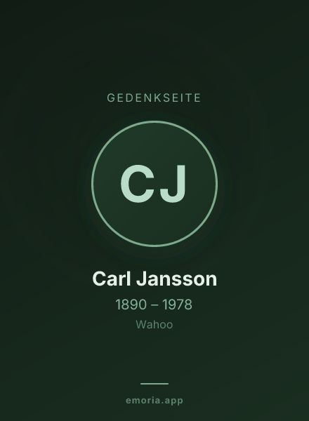 Gedenkportrait von Carl Jansson