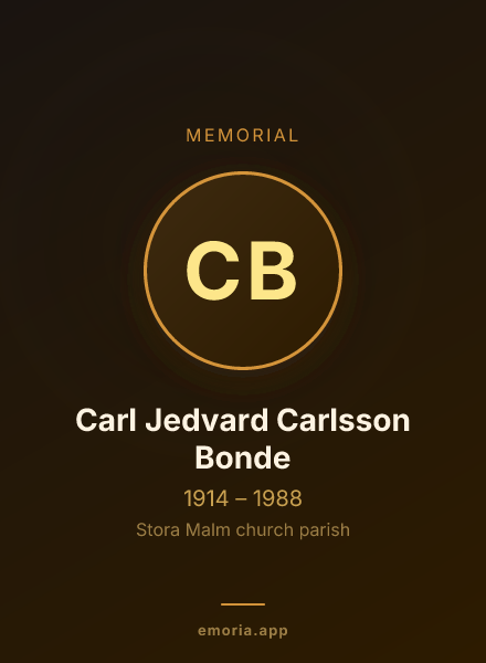 Memorial portrait of Carl Jedvard Carlsson Bonde