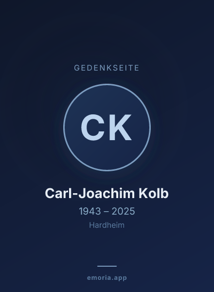 Gedenkportrait von Carl-Joachim Kolb