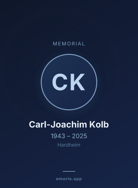 Memorial portrait of Carl-Joachim Kolb